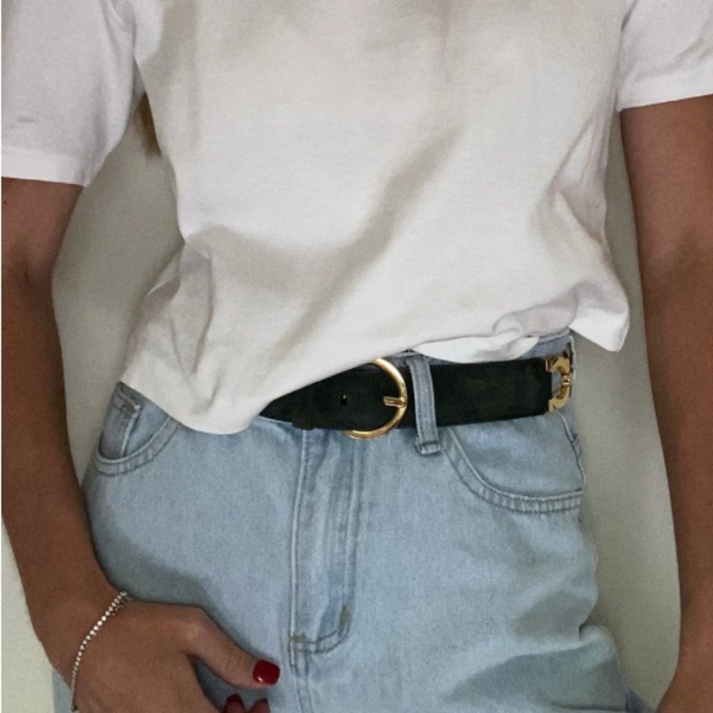 Salvatore Ferragamo Suede Gancini Belt